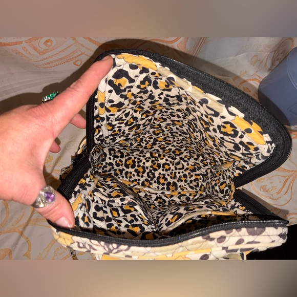 Vera Bradley Floral & Leopard Quilted Backpack - Yellow and Black - Picture 5 of 11